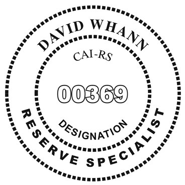 CAI Reserve Specialist designation seal for David Whann, number 00369.